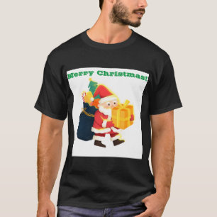 Prettig kerstfeest Gedrukte wens Magie-Tee Zwarte T-shirt