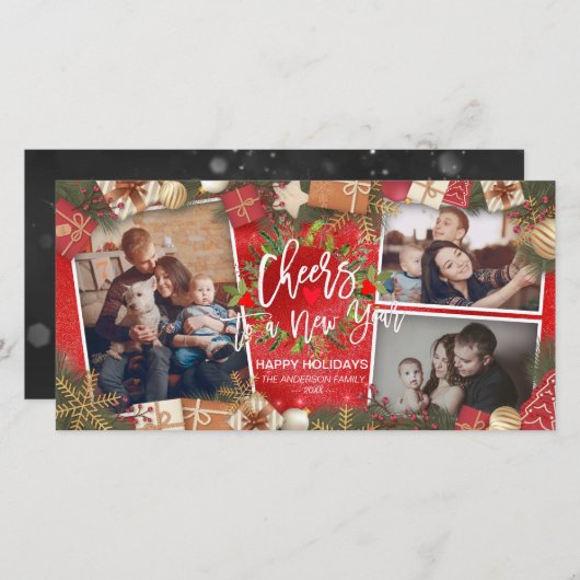 Prettig kerstfeest Gefeliciteerd met de feestdagen Feestdagenkaart (Voorkant / Achterkant)