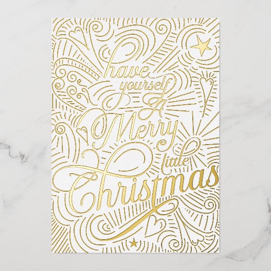 Prettig kerstfeest geïllustreerde kaart (Voorkant)