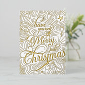 Prettig kerstfeest geïllustreerde kaart (Staand Voorkant)
