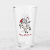 Prettig kerstfeest geit glas (Achterkant)