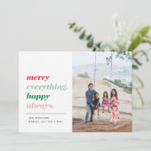 Prettig Kerstfeest Gelukkig Altijd Vakantie Fotoka Feestdagenkaart (Staand voorkant)