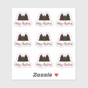 Prettig kerstfeest gelukkig e-mail cadeau decorati sticker