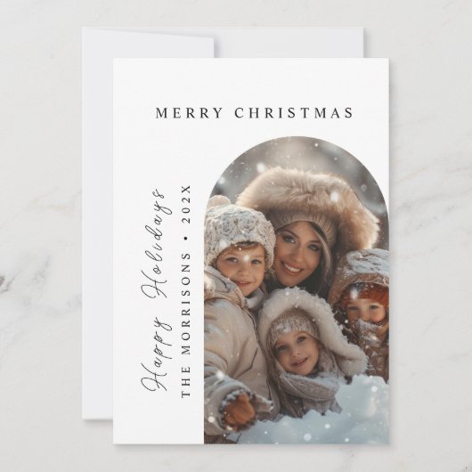 Prettig kerstfeest Gelukkig feestdag aangepaste fo Feestdagenkaart (Voorkant)