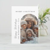 Prettig kerstfeest Gelukkig feestdag aangepaste fo Feestdagenkaart (Staand voorkant)