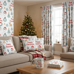 Prettig kerstfeest & Gelukkig feestdagen Winter Pe Servet