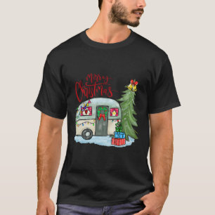 Prettig kerstfeest Gelukkig kampeerder Leuk kampee T-shirt