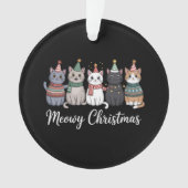 Prettig Kerstfeest Gelukkig Kattenjaar Kattenliefh Ornament (voorkant)