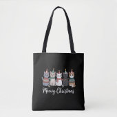 Prettig Kerstfeest Gelukkig Kattenjaar Kattenliefh Tote Bag (Voorkant)
