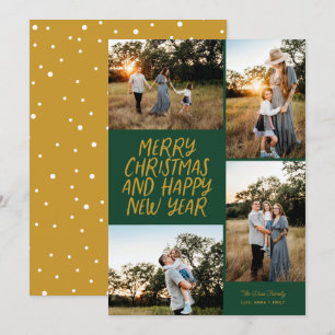 Prettig kerstfeest Gelukkig nieuwjaar 4 fotocollag Feestdagenkaart