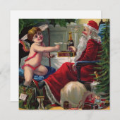 Prettig kerstfeest & Gelukkig Nieuwjaar-aankondigi Feestdagenkaart (Voorkant / Achterkant)