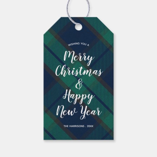 Prettig kerstfeest Gelukkig nieuwjaar Black Watch  Cadeaulabel (Voorkant)