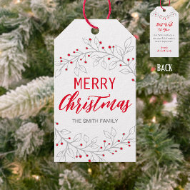 Prettig Kerstfeest/Gelukkig Nieuwjaar Cadeaubijslu Cadeaulabel