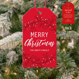 Prettig Kerstfeest/Gelukkig Nieuwjaar Cadeaubijslu Cadeaulabel