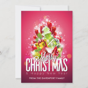 Prettig Kerstfeest Gelukkig Nieuwjaar Cadeaus & Bo Feestdagenkaart