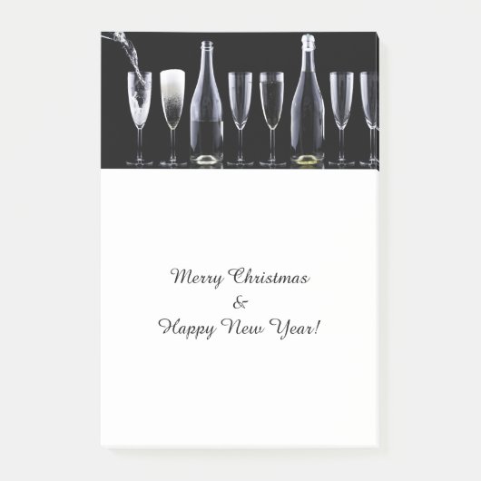 Prettig kerstfeest & Gelukkig nieuwjaar, Champagne Post-it® Notes (Voorkant)
