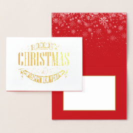 Prettig Kerstfeest Gelukkig Nieuwjaar Elegant Goud Folie Kaarten