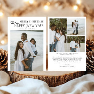 Prettig Kerstfeest Gelukkig Nieuwjaar Familie 4 Fo Feestdagenkaart