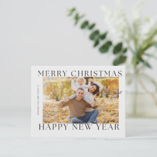 Prettig kerstfeest Gelukkig nieuwjaar Familie Foto Feestdagenkaart