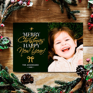 Prettig Kerstfeest Gelukkig Nieuwjaar Familienaam Feestdagenkaart