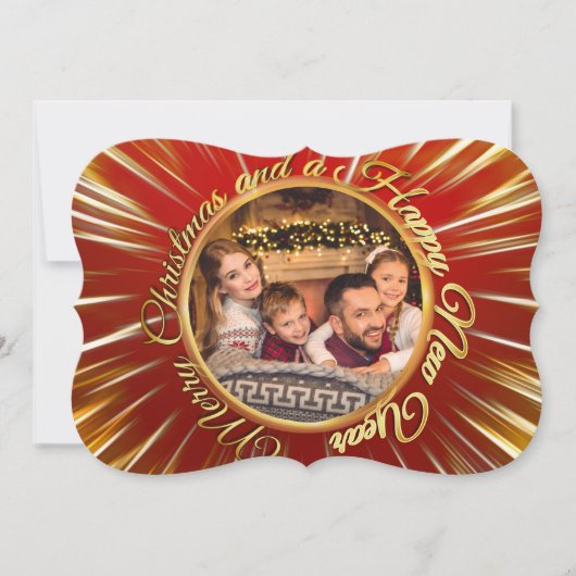 Prettig Kerstfeest Gelukkig Nieuwjaar Fancy Cut Fo Feestdagenkaart (Voorkant)