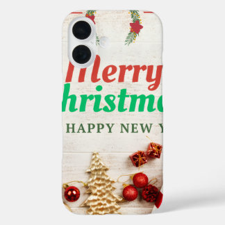Prettig kerstfeest & Gelukkig nieuwjaar Feestelijk iPhone 16 Hoesje
