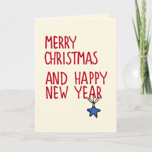 Prettig kerstfeest Gelukkig nieuwjaar Foto Notitiekaartje