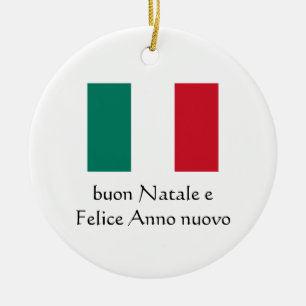 Prettig kerstfeest & Gelukkig nieuwjaar Italiaans Keramisch Ornament
