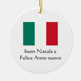 Prettig kerstfeest & Gelukkig nieuwjaar Italiaans Keramisch Ornament