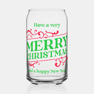 Prettig Kerstfeest & Gelukkig Nieuwjaar Kan Glas
