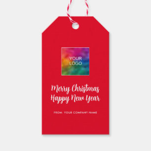 Prettig kerstfeest Gelukkig nieuwjaar Logo Handges Cadeaulabel
