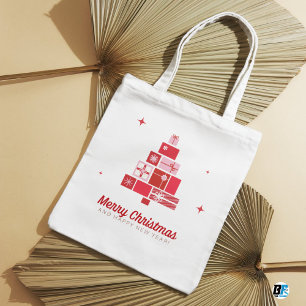 Prettig Kerstfeest - Gelukkig Nieuwjaar Luxe Desig Grote Tote Bag