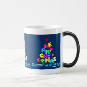 Prettig kerstfeest Gelukkig nieuwjaar Magische Mok