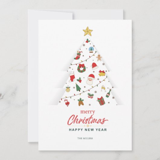 Prettig kerstfeest Gelukkig nieuwjaar Mooie kerstb Kaart (Voorkant)