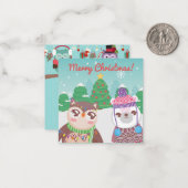 Prettig kerstfeest/Gelukkig nieuwjaar Notitiekaartje (Voorkant / Achterkant in situ)