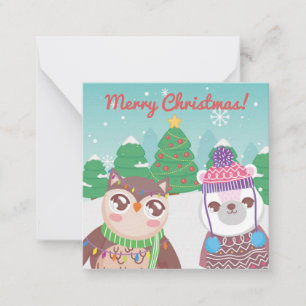 Prettig kerstfeest/Gelukkig nieuwjaar Notitiekaartje
