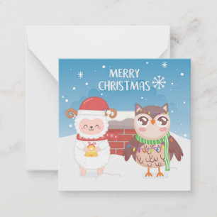 Prettig kerstfeest/Gelukkig nieuwjaar Notitiekaartje