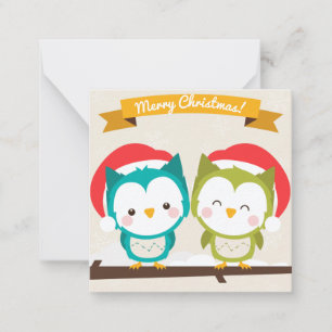 Prettig kerstfeest/Gelukkig nieuwjaar Notitiekaartje