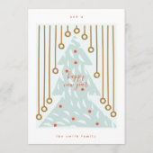 Prettig Kerstfeest | Gelukkig Nieuwjaar Pastel Boo Feestdagenkaart (Achterkant)