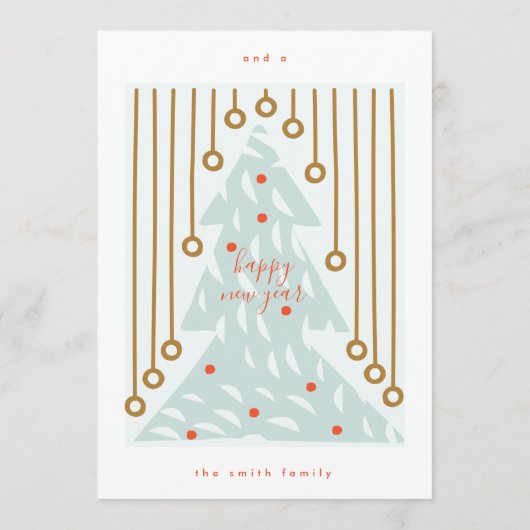 Prettig Kerstfeest | Gelukkig Nieuwjaar Pastel Boo Feestdagenkaart (Achterkant)