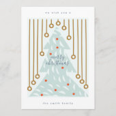 Prettig Kerstfeest | Gelukkig Nieuwjaar Pastel Boo Feestdagenkaart (Voorkant)