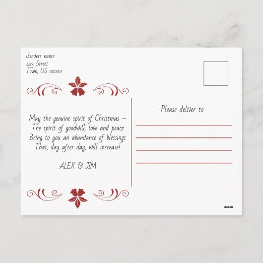 Prettig kerstfeest & gelukkig nieuwjaar persoonlij feestdagenkaart (Achterkant)