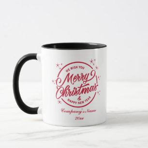 Prettig kerstfeest & Gelukkig nieuwjaar, Rode Typo Mok