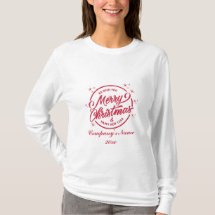 Prettig kerstfeest & Gelukkig nieuwjaar, Rode Typo T-shirt