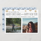 Prettig kerstfeest & Gelukkig nieuwjaar Script Twe Feestdagenkaart (Voorkant / Achterkant)