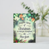 Prettig kerstfeest Gelukkig nieuwjaar Vakantiegroe Feestdagenkaart (Staand voorkant)