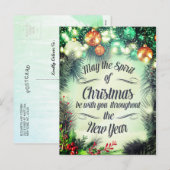 Prettig kerstfeest Gelukkig nieuwjaar Vakantiegroe Feestdagenkaart (Voorkant / Achterkant)