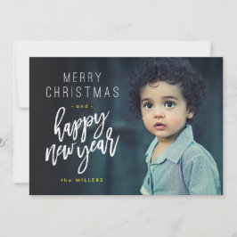 Prettig kerstfeest, Gelukkig nieuwjaar, Vet fotoka Feestdagenkaart