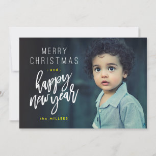 Prettig kerstfeest, Gelukkig nieuwjaar, Vet fotoka Feestdagenkaart