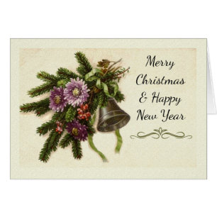 Prettig kerstfeest Gelukkig nieuwjaar Vintage Gree